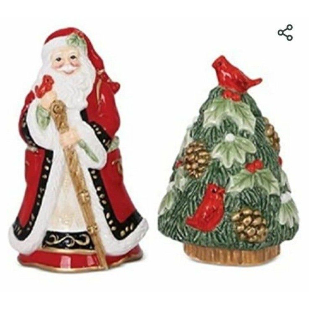 Fitz & Floyd Winter Claus salt & pepper